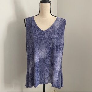 Shannon Ford Sleeveless Floral‎ V-Neck Blouse 3X Purple Bloomcore Fairy Grunge